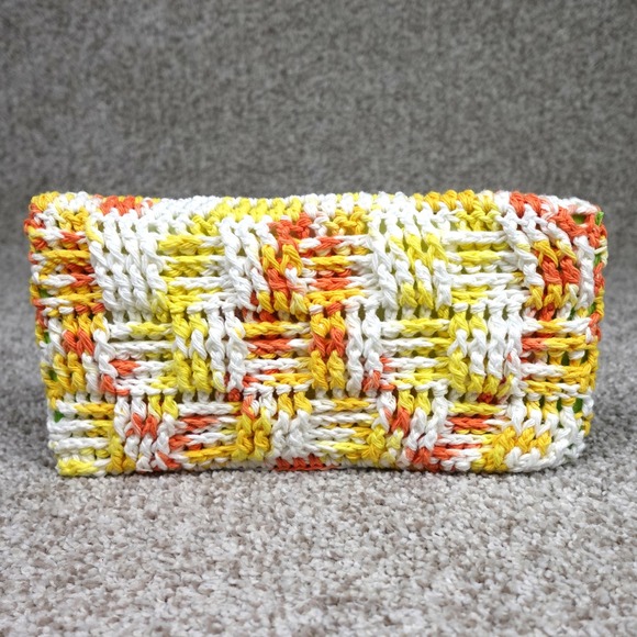 Hand Crafted Other - Handmade Crocheted Mop Pad Cover Yellow Orange White Basketweave Reusable Pad